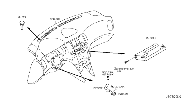 2016 Infiniti QX50 Sensor Assy-Sun Diagram for 277213AA0A