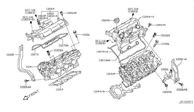 2013 Infiniti EX37 Valve Assy-Control Diagram for 118108J102