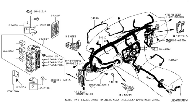 2017 Infiniti QX50  Bracket Diagram for 243451BA0A