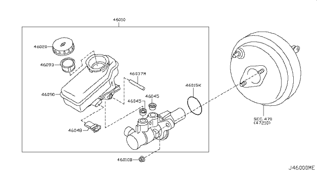 2008 Infiniti EX35 Nut Diagram for 46064EN000