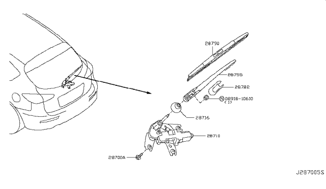 2010 Infiniti EX35 Seal-Pivot Diagram for 287161BA0A