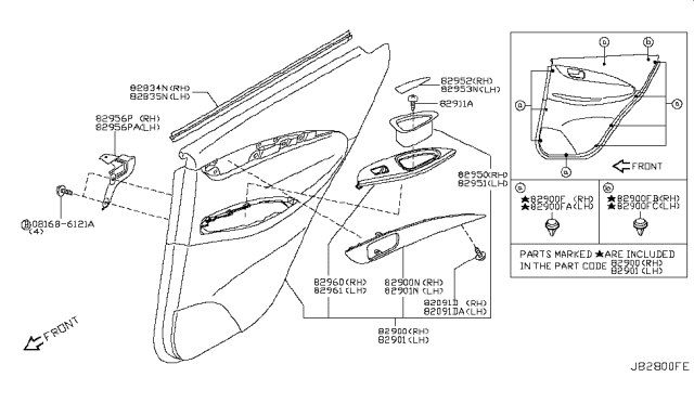 2012 Infiniti EX35 Handle-Pull, Front Door LH Diagram for 809511BA0A
