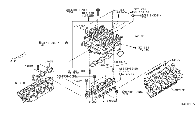 2010 Infiniti EX35  Gasket-Adapter Diagram for 16175JK20A
