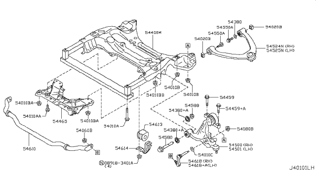 2016 Infiniti QX50 Bush-Stabilizer Diagram for 546131CA0A