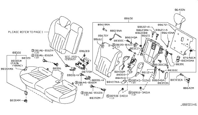 2016 Infiniti QX50 Harness-Rear Seat Diagram for 880691BA0A