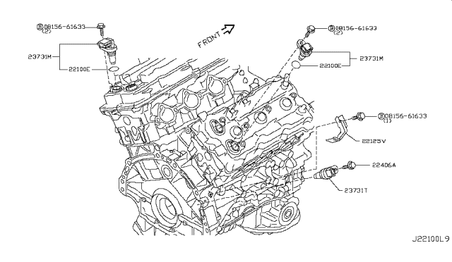 2010 Infiniti EX35 Crankshaft Position Sensor Diagram for 23731JA10B