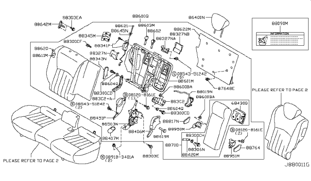 2008 Infiniti EX35 Bracket-Hinge, RH Diagram for 883C21BA1A