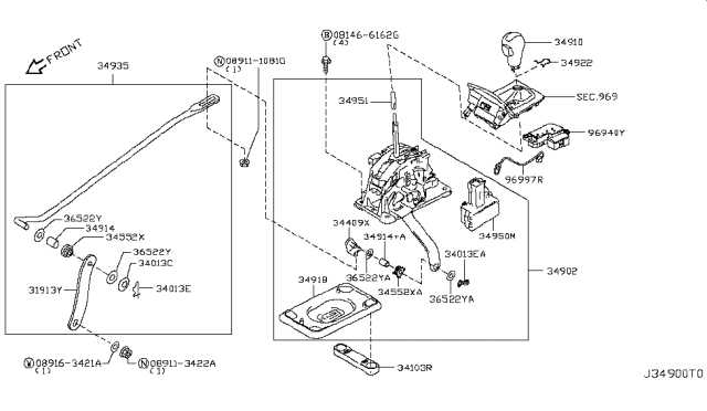 2015 Infiniti QX50  Insulator Diagram for 34552EG01A