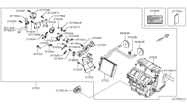 2009 Infiniti G37  Lever-Foot Diagram for 27168JK60A