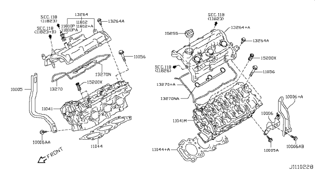 2013 Infiniti G37  Gasket-Rocker Cover Diagram for 13270EY01A