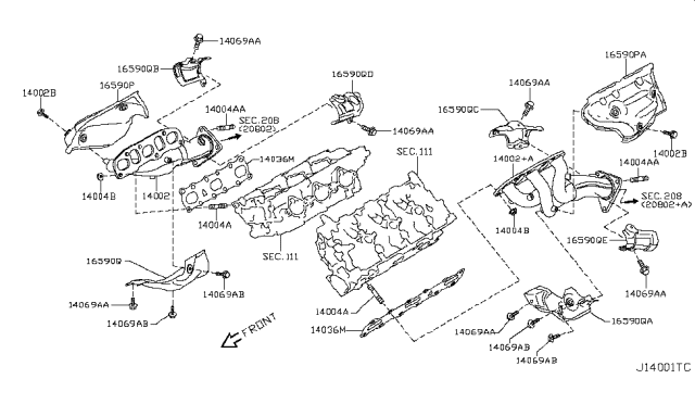 2010 Infiniti G37 Stud Diagram for 14064JK20A