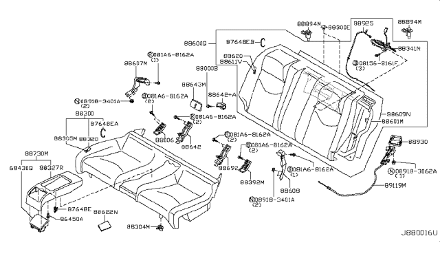2015 Infiniti Q60 Bolt Diagram for 88798JL00A