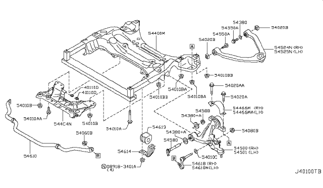 2010 Infiniti G37 Transverse Link Complete, Left Diagram for 545011BA2A