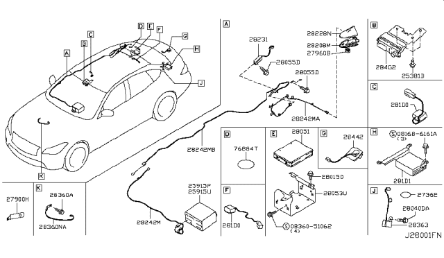 2011 Infiniti M56 Controller Assy Diagram for 2591A1MA5C