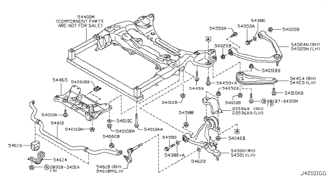 2013 Infiniti M37  Bolt Diagram for 54459JK03A