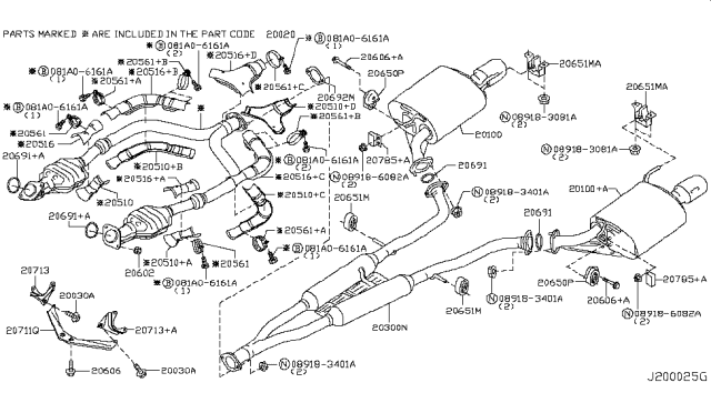 2018 Infiniti Q70  Insulator-Exhaust, Dynamic Damper Diagram for 207850V010
