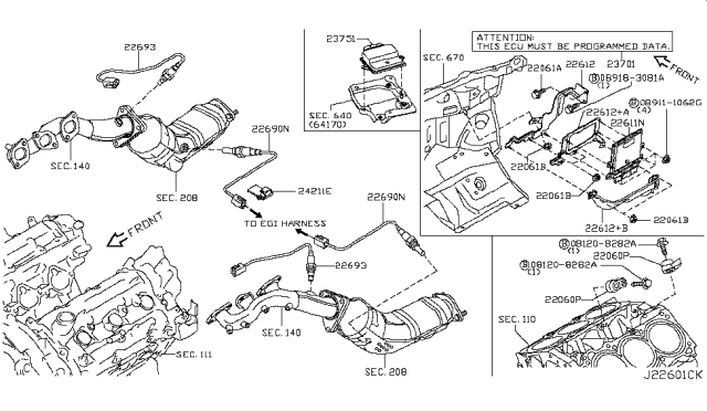 2017 Infiniti Q70L Clip EGI Harness Diagram for 24220EY00A