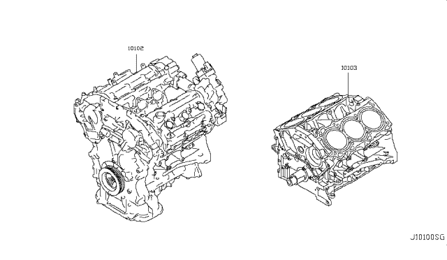 2013 Infiniti M56 Engine-Bare Diagram for 101021NCAD