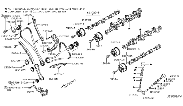 2013 Infiniti M37  Lifter-Valve Diagram for 132311MC5E