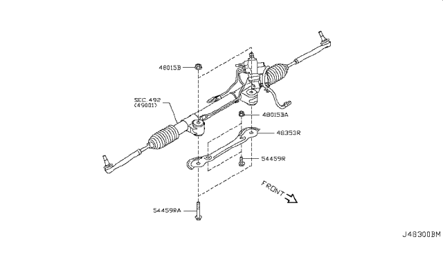 2017 Infiniti Q70 Bracket Diagram for 544421MA0A