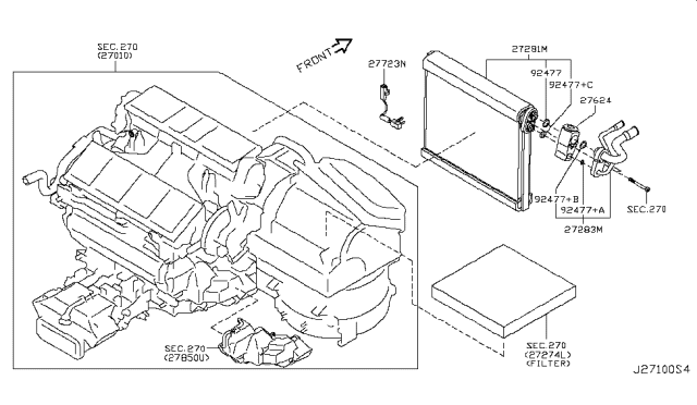 2018 Infiniti Q70L Pipe Assembly - Cooler, In Diagram for 272831MA0A