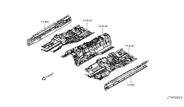 2011 Infiniti M56 SILL Inner RH Diagram for 764501MA0A