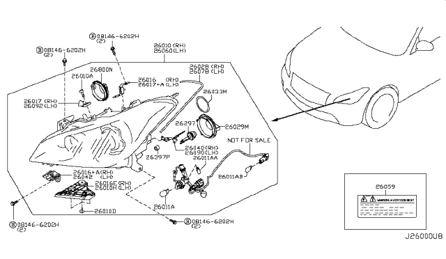 2012 Infiniti M56  Clip Diagram for 622291MA0A