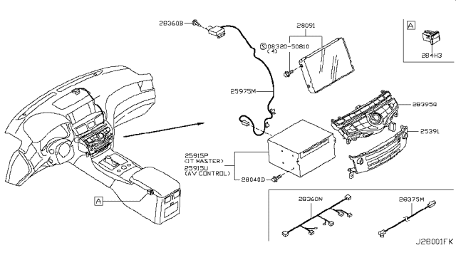 2011 Infiniti M37 Switch Assembly-ACCEL Pedal Diagram for 253911MA0A