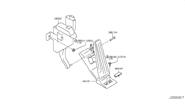 2011 Infiniti M56 Cap-Bolt Diagram for 18019EG00A