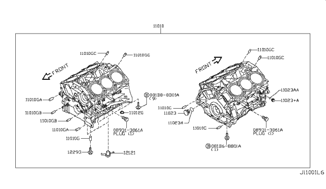 2016 Infiniti Q70 Bolt Diagram for 081B88301A