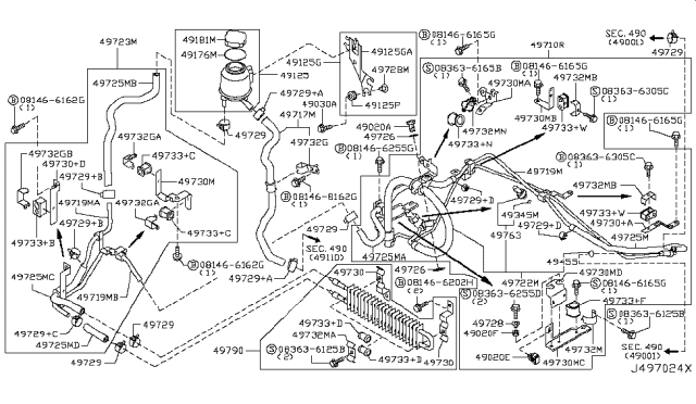 2018 Infiniti Q70L Screw Machine Diagram for 083636255D