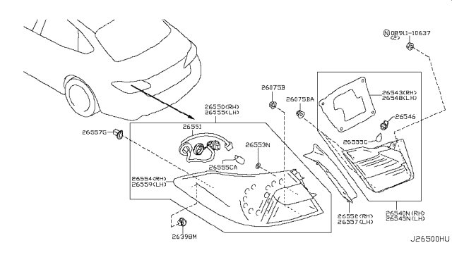 2012 Infiniti M37 Rim-Combination LMP LH Diagram for 265571MA0A