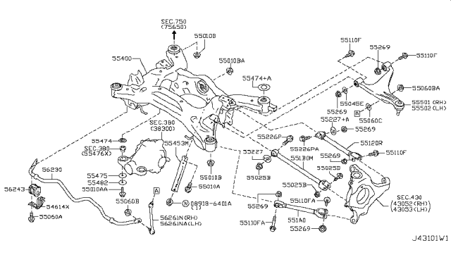 2013 Infiniti M37  Pad Assembly-Rear Spring, Lower RH Diagram for 554531MA0A