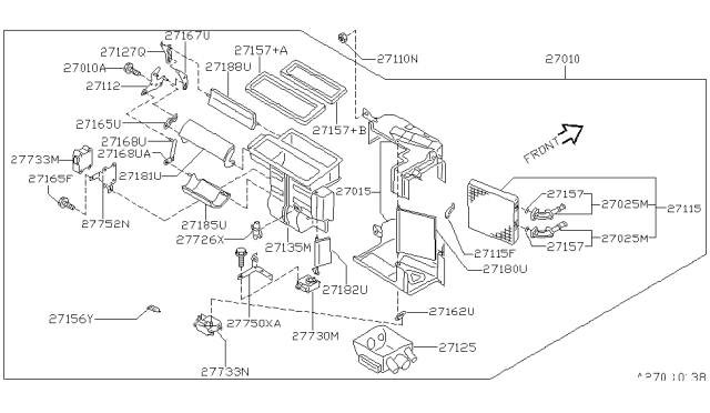1998 Infiniti I30 Air Mix Actuator Assembly Diagram for 277322L900