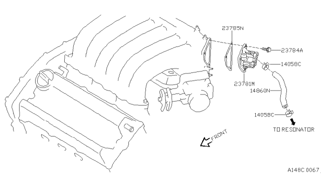 1998 Infiniti I30  Gasket Aac Valve Diagram for 23785AD100