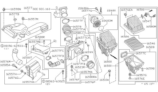 1996 Infiniti I30  Retainer Diagram for 1656660U00