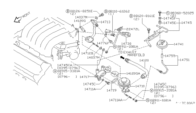 1997 Infiniti I30  Washer-Lock Diagram for 14037F6610
