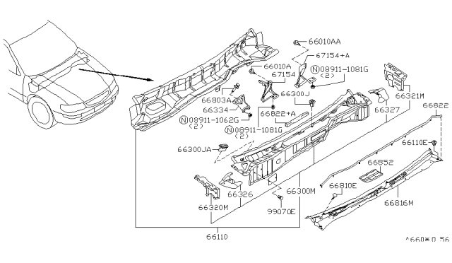1996 Infiniti I30  Clip Diagram for 0155300731
