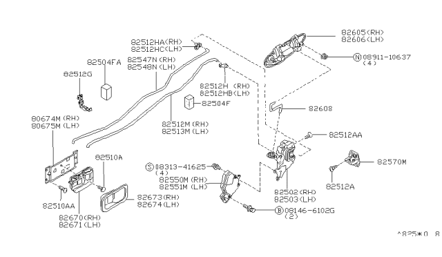 1999 Infiniti I30  Holder-Rod Diagram for 8053289900