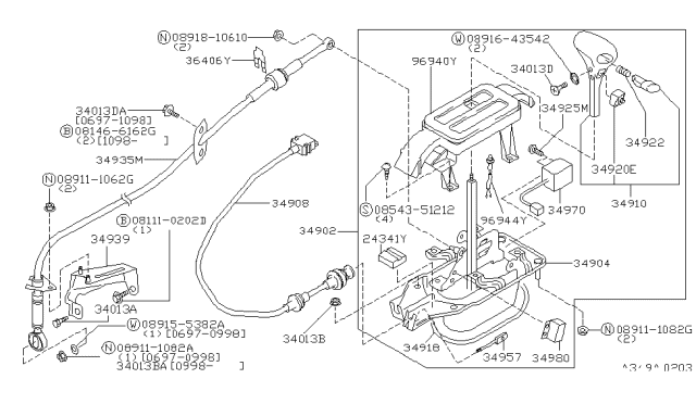1999 Infiniti I30  Nut Diagram for 0891810610