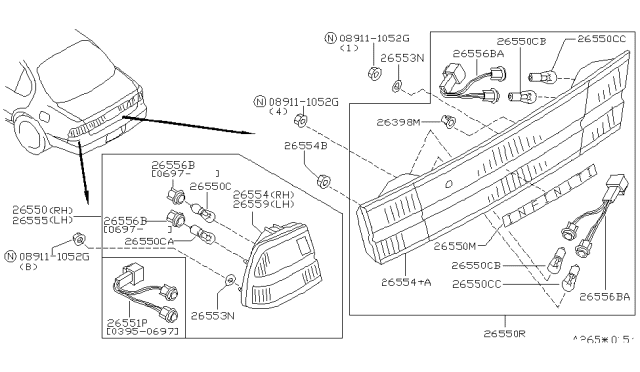 1998 Infiniti I30 Bulb Diagram for 2627289908