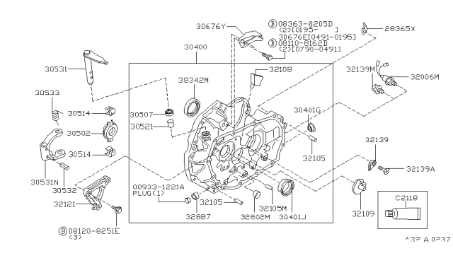 1993 Infiniti G20 Pin Diagram for 32105C6900