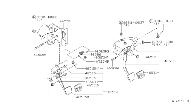 1991 Infiniti G20  Rubber-STOPPER Diagram for 46512H0101