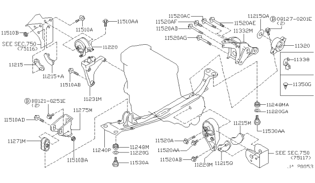 1996 Infiniti G20  Bolt Diagram for 081210251E