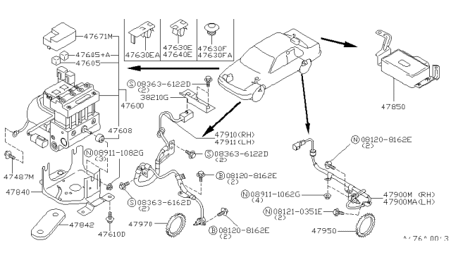 1996 Infiniti G20  Bolt Diagram for 081208162E