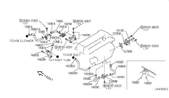 1992 Infiniti G20  Bolt Diagram for 0812063533