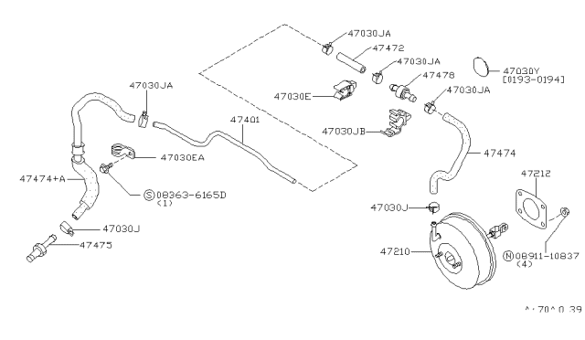 1994 Infiniti G20  Clamp Diagram for 4627150Y00