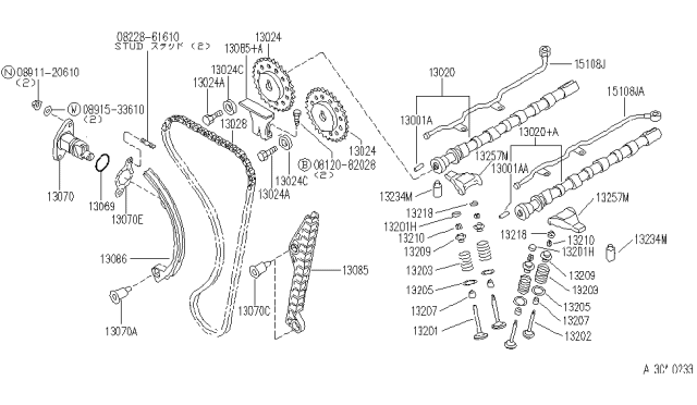 1992 Infiniti G20  Chain-CAMSHAFT Diagram for 1302853J03