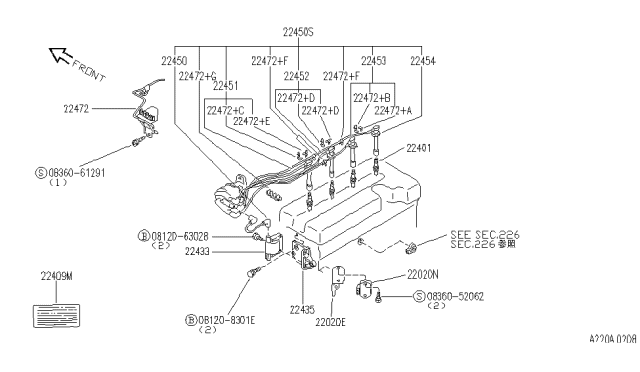 1993 Infiniti G20  Screw Diagram for 0836061291