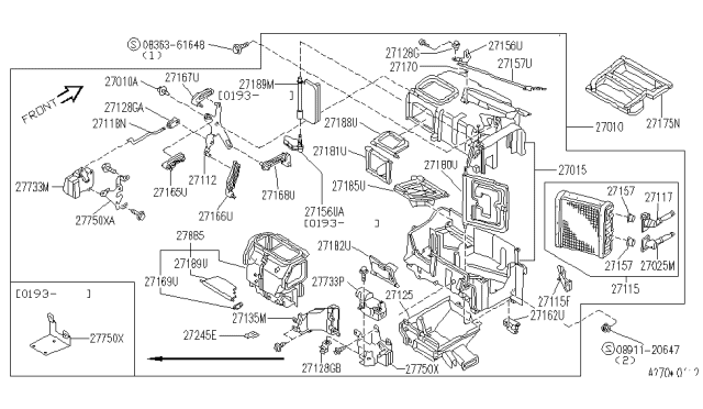 1993 Infiniti G20  Packing Diagram for 9223271L00